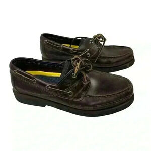 Timberland Men's Brown Leather 2-Eye Boat Shoes Size 9 Casual